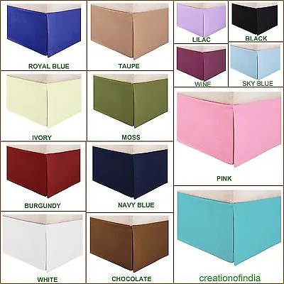 10 Inch Drop Bed Skirt Sky Blue Egyptian Cotton 1000TC