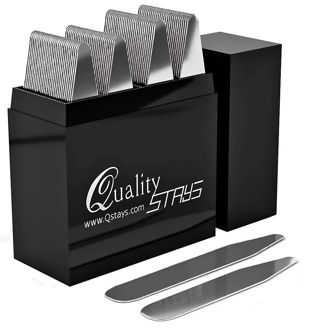50 Metal Collar Stays in a Divided Box 24 - 2.2" & 26 - 2.5"