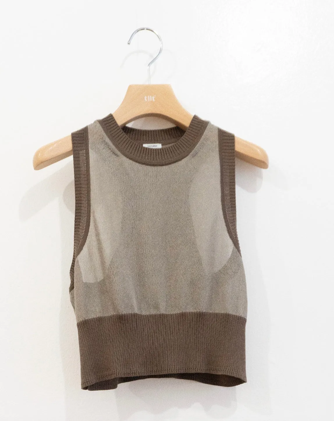 amesuri sheer knit tank