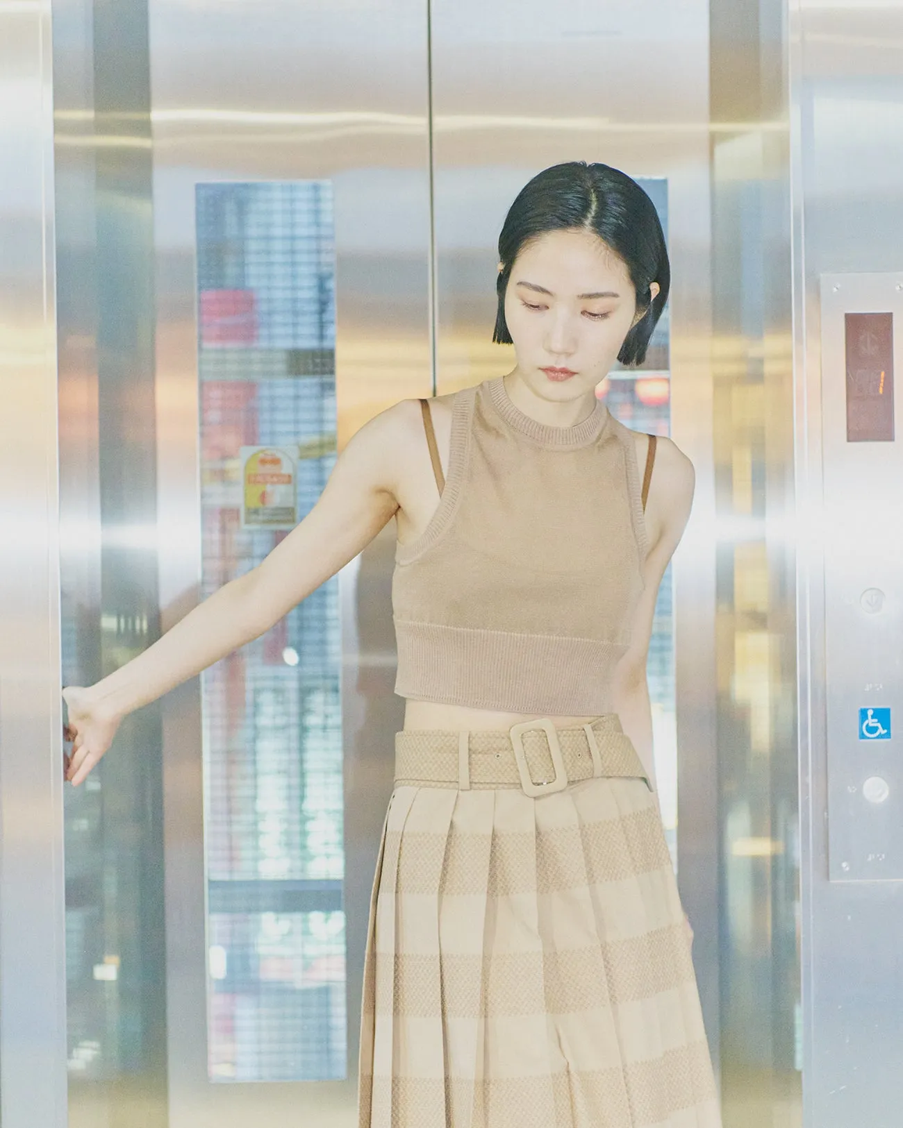 amesuri sheer knit tank