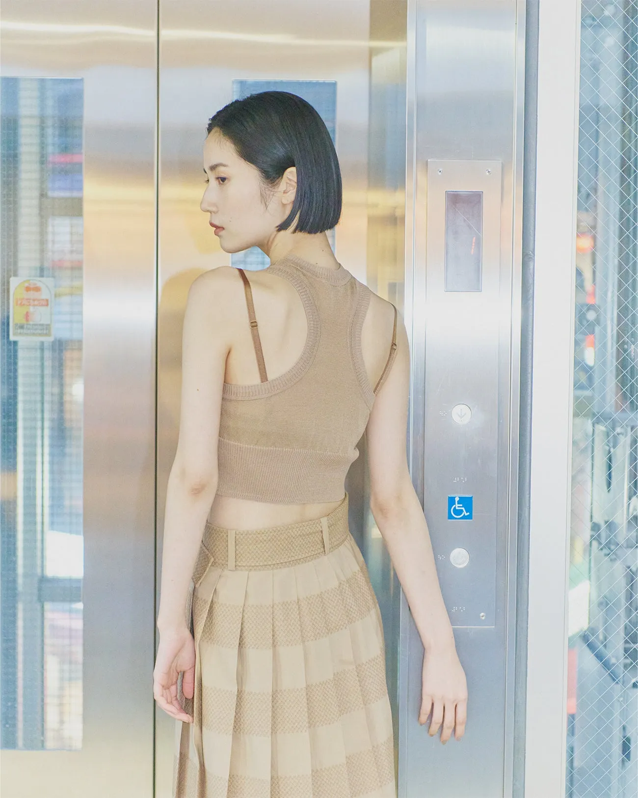 amesuri sheer knit tank
