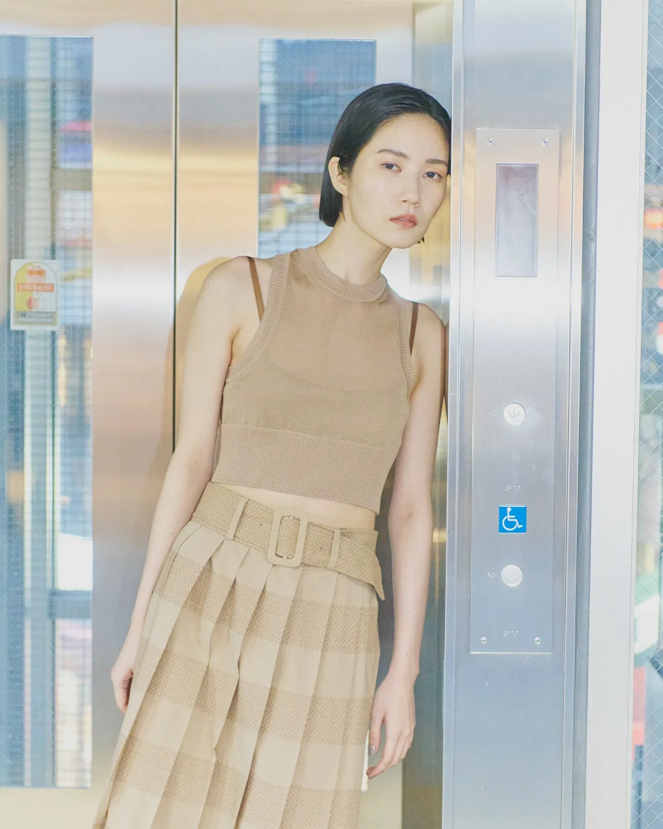 amesuri sheer knit tank