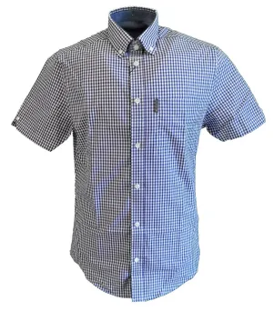 Ben Sherman Purple & White Tab Gingham Check Short Sleeved Shirts …