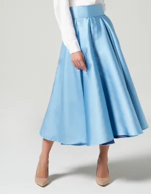 Blue Silk Skirt Online UAE
