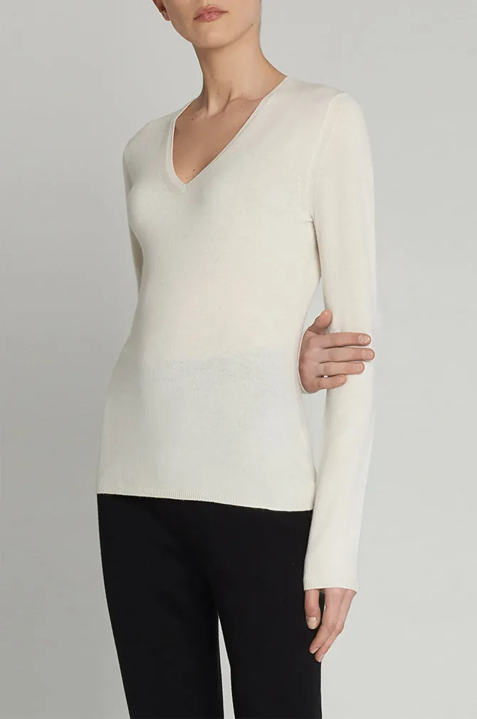 CASHMERE SHAPED V-NECK