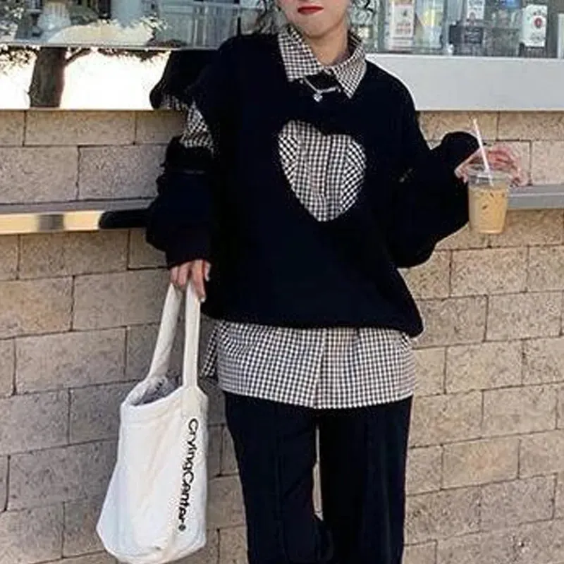 Casual Women's Overlay Heart Cut Sweaters - Ailime Designs