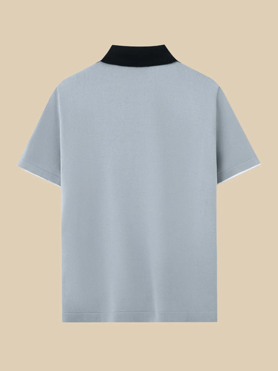 Cuban Striped Knit Polo Shirt