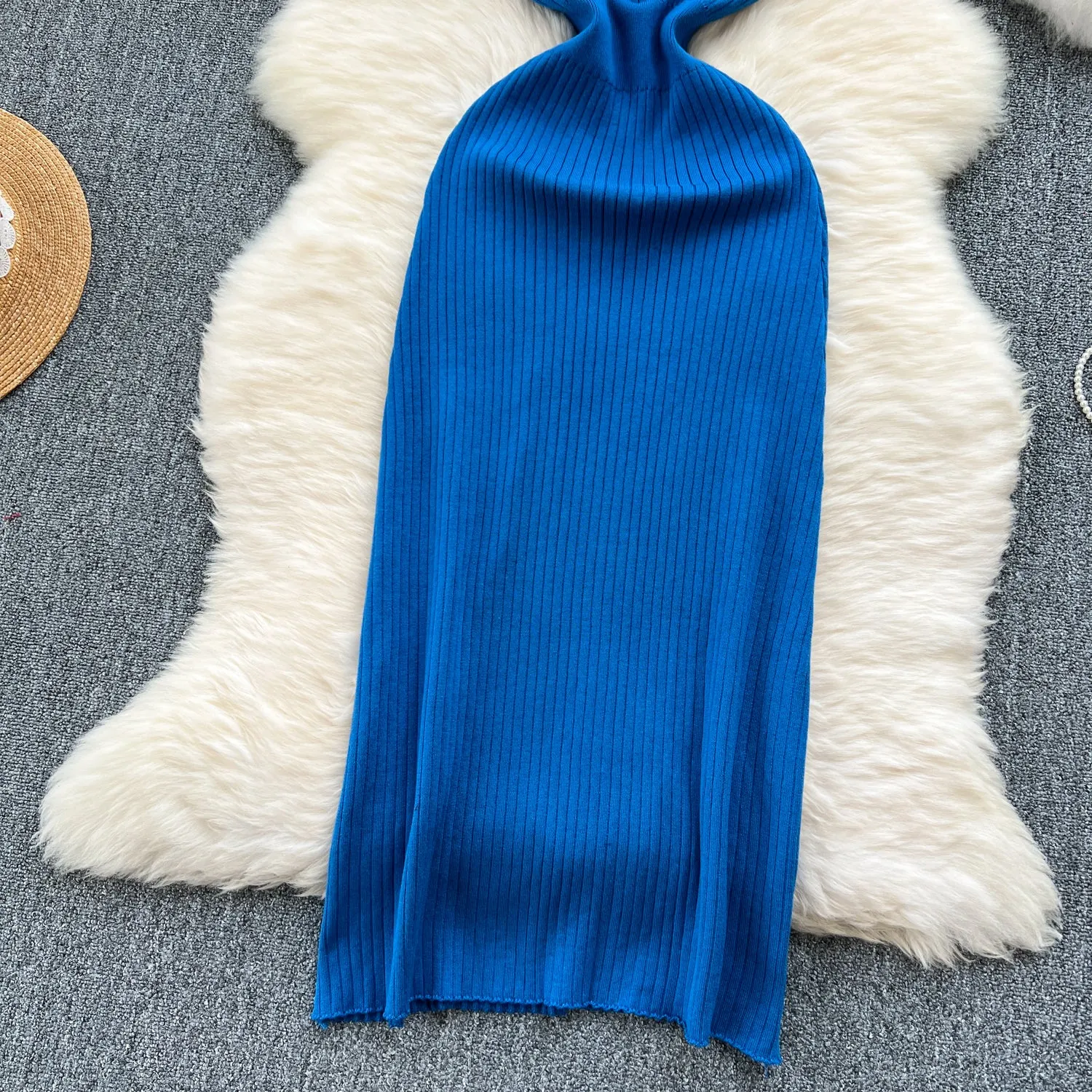Delicate Color Blocking Knitted Dress