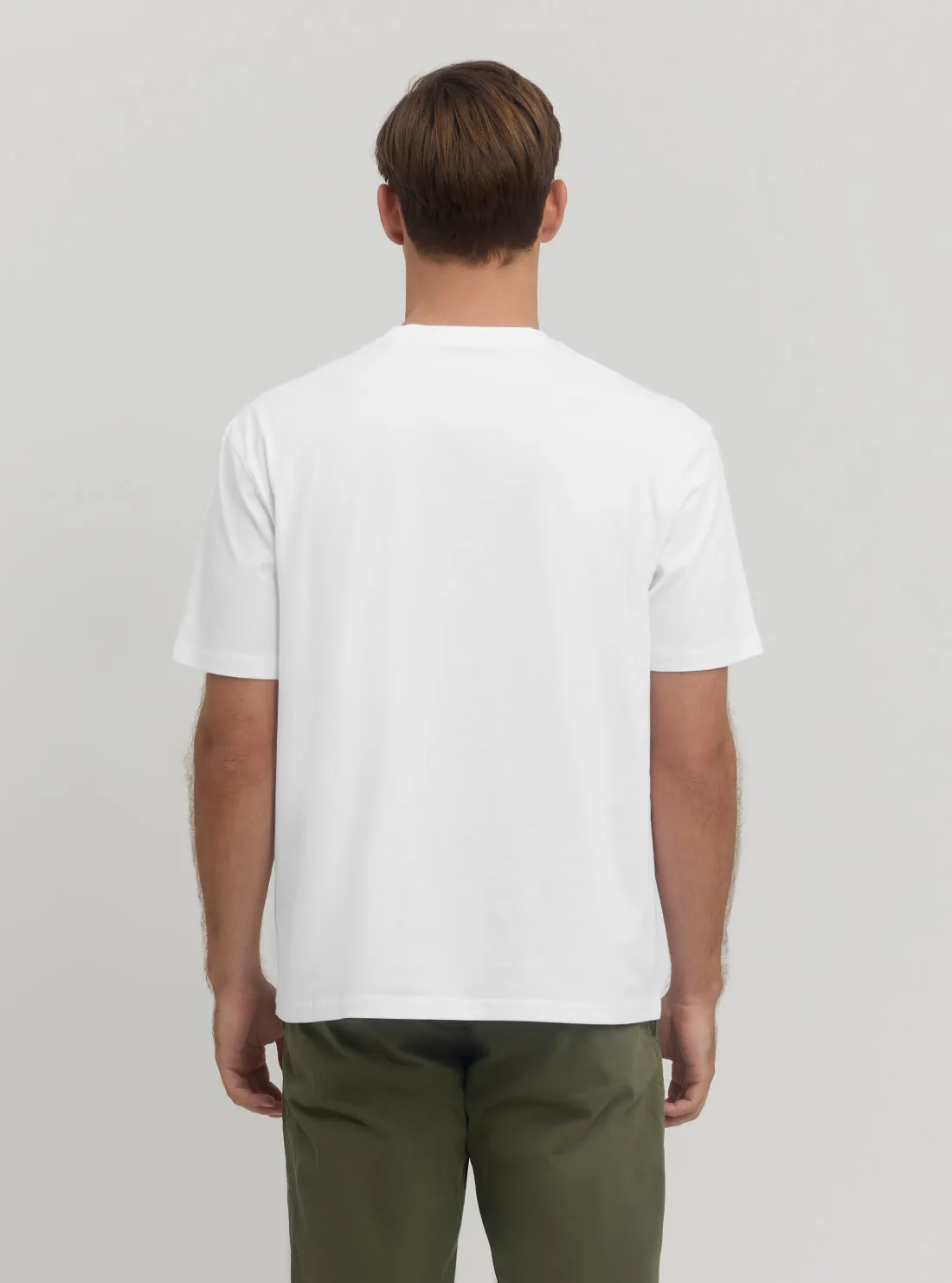 Eco White Abstract Flower Logo T-Shirt