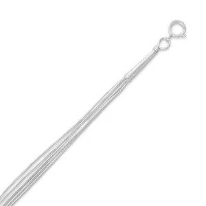 Five Strand Liquid Silver Necklace