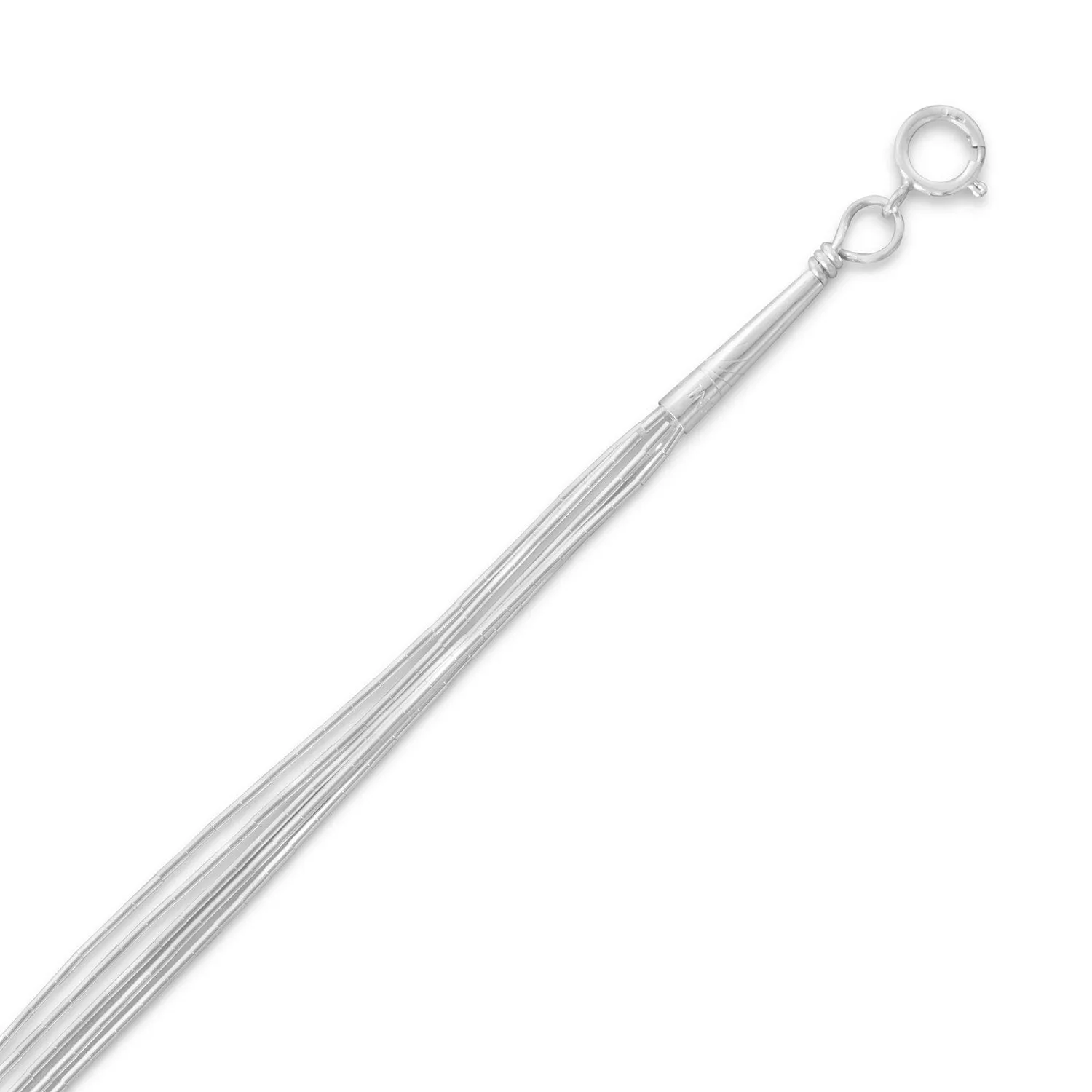 Five Strand Liquid Silver Necklace