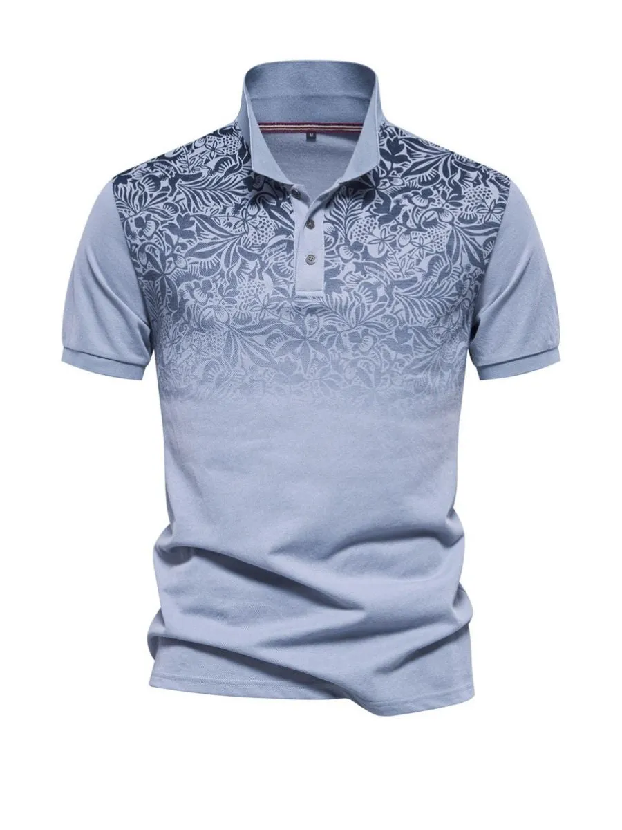 Floral Gradient Cotton Polo