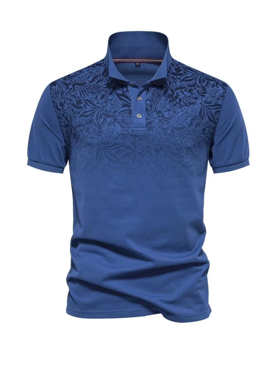 Floral Gradient Cotton Polo