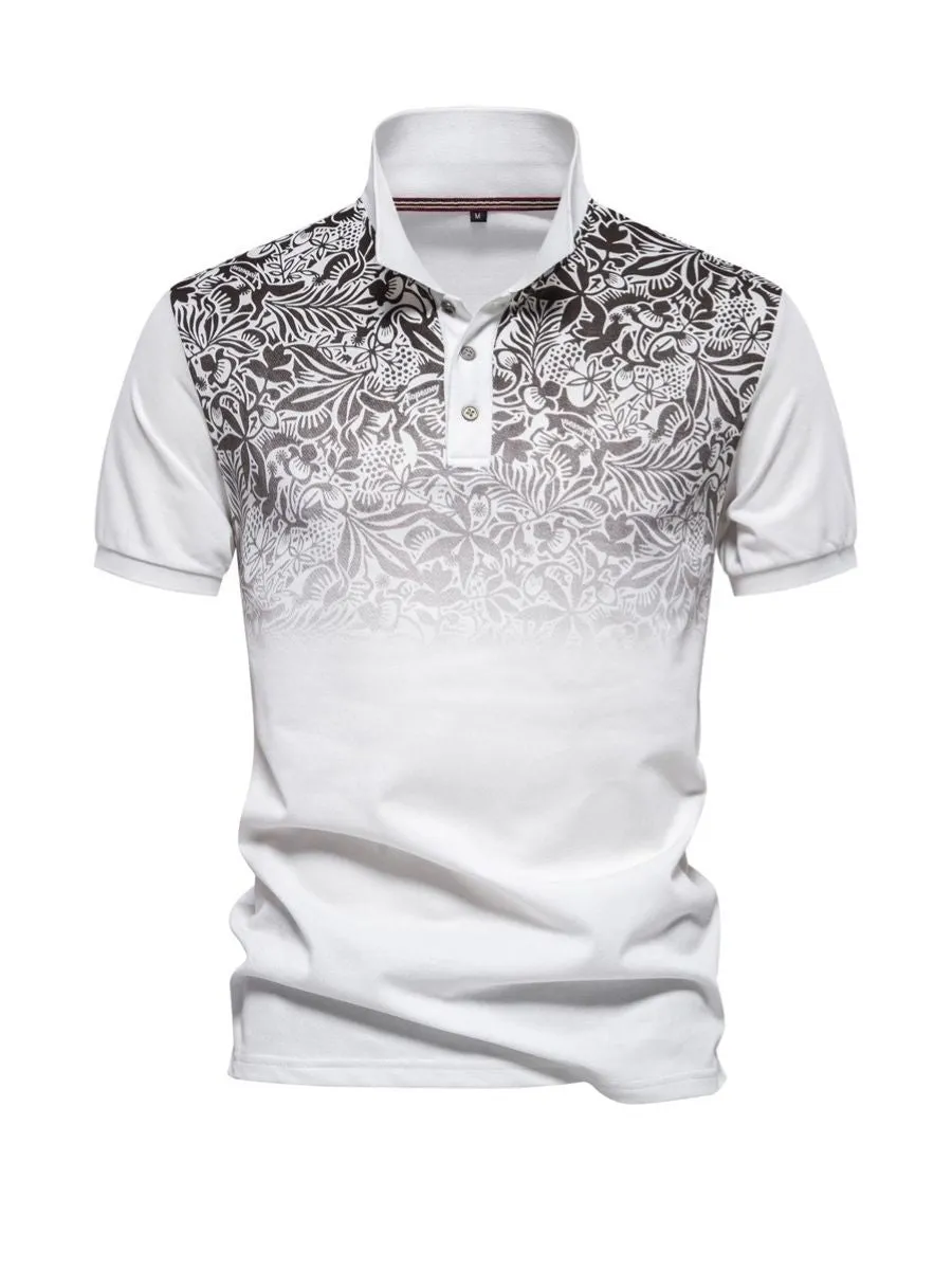 Floral Gradient Cotton Polo