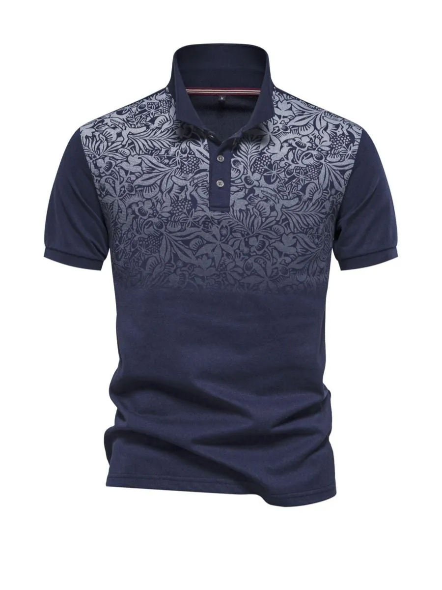 Floral Gradient Cotton Polo