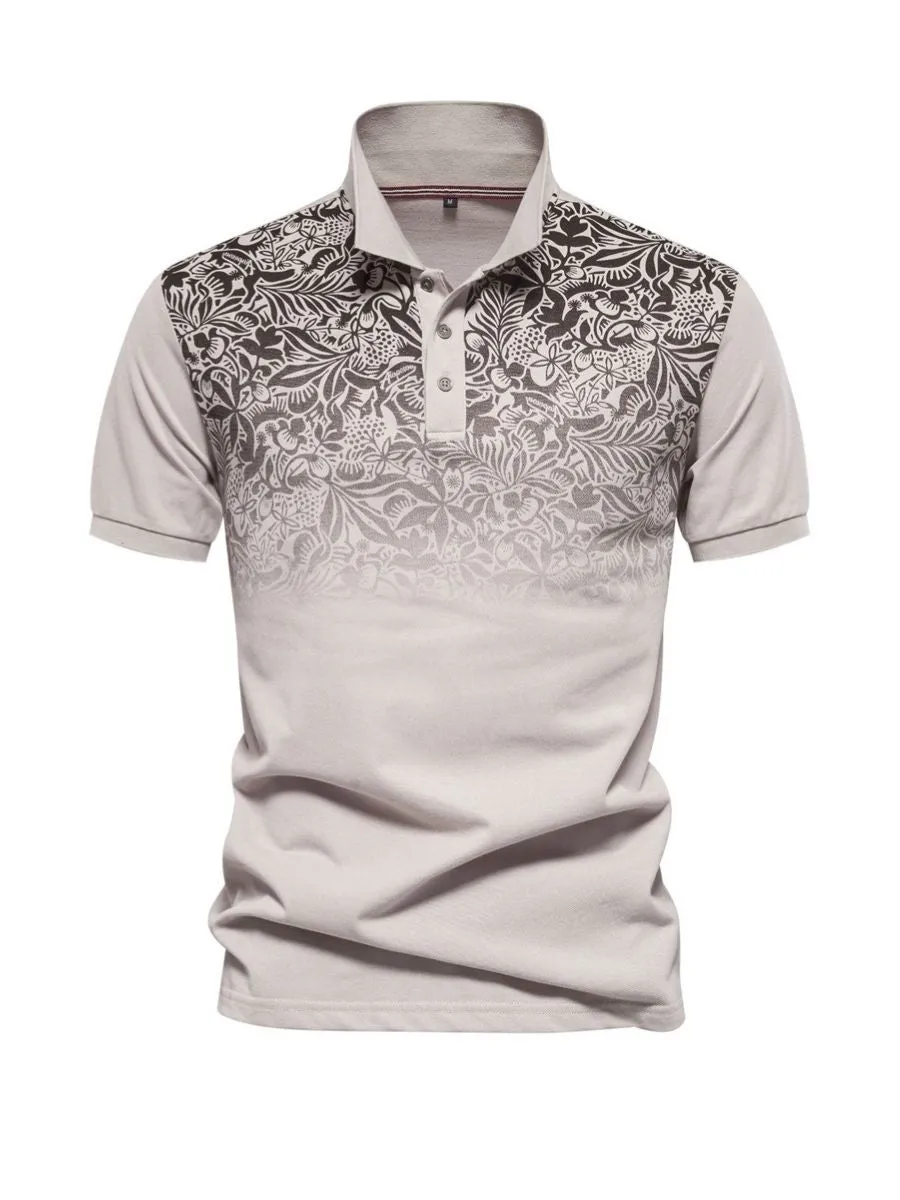 Floral Gradient Cotton Polo