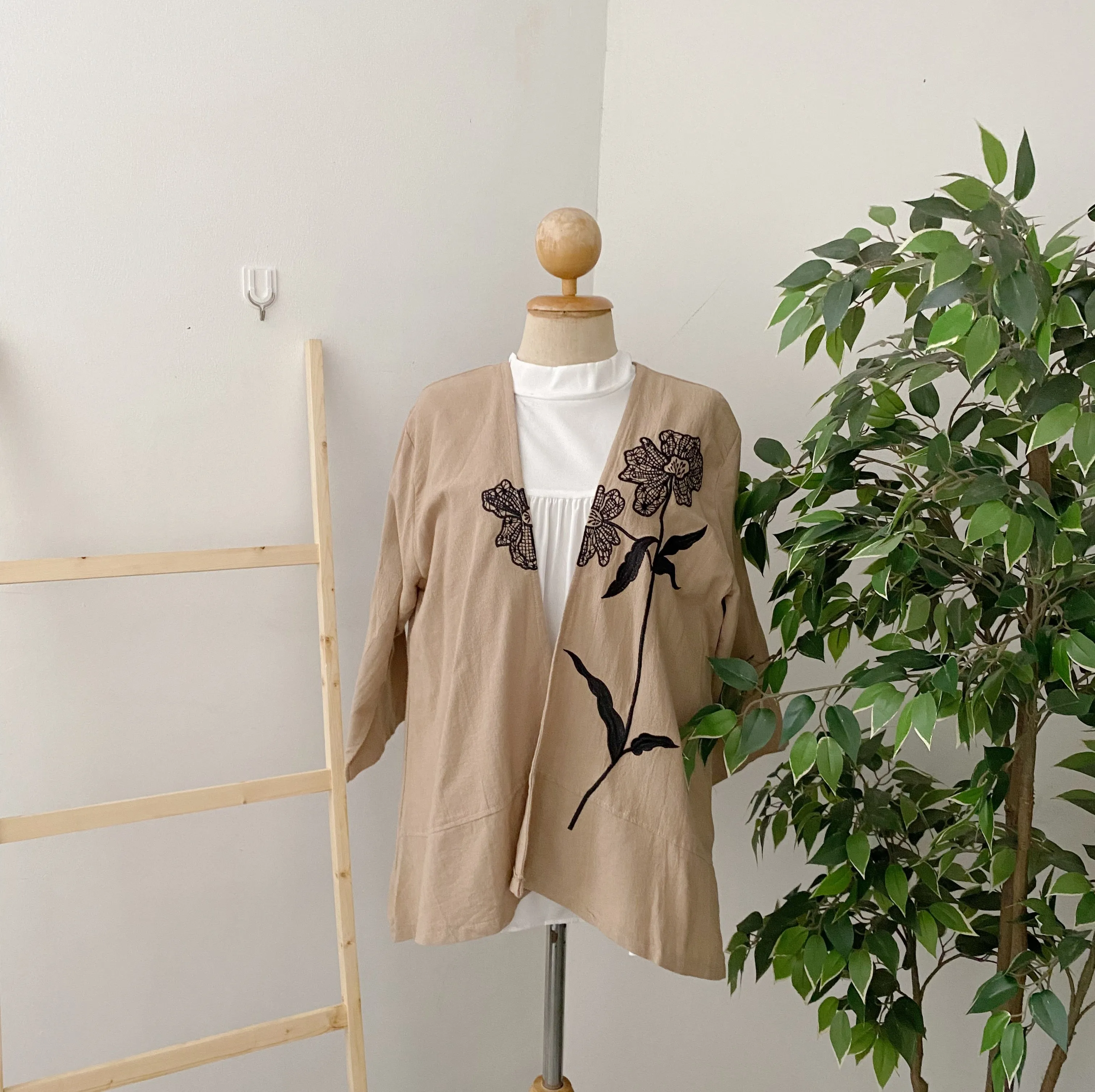 Floral Linen Cardigan