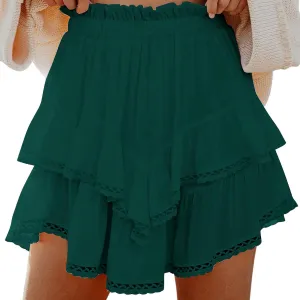 Flowy Shorts for Women Casual Boho Floral Skort Ruffle Mini Skirts Running Tennis Butterfly Shorts 2025 Trendy Outfit