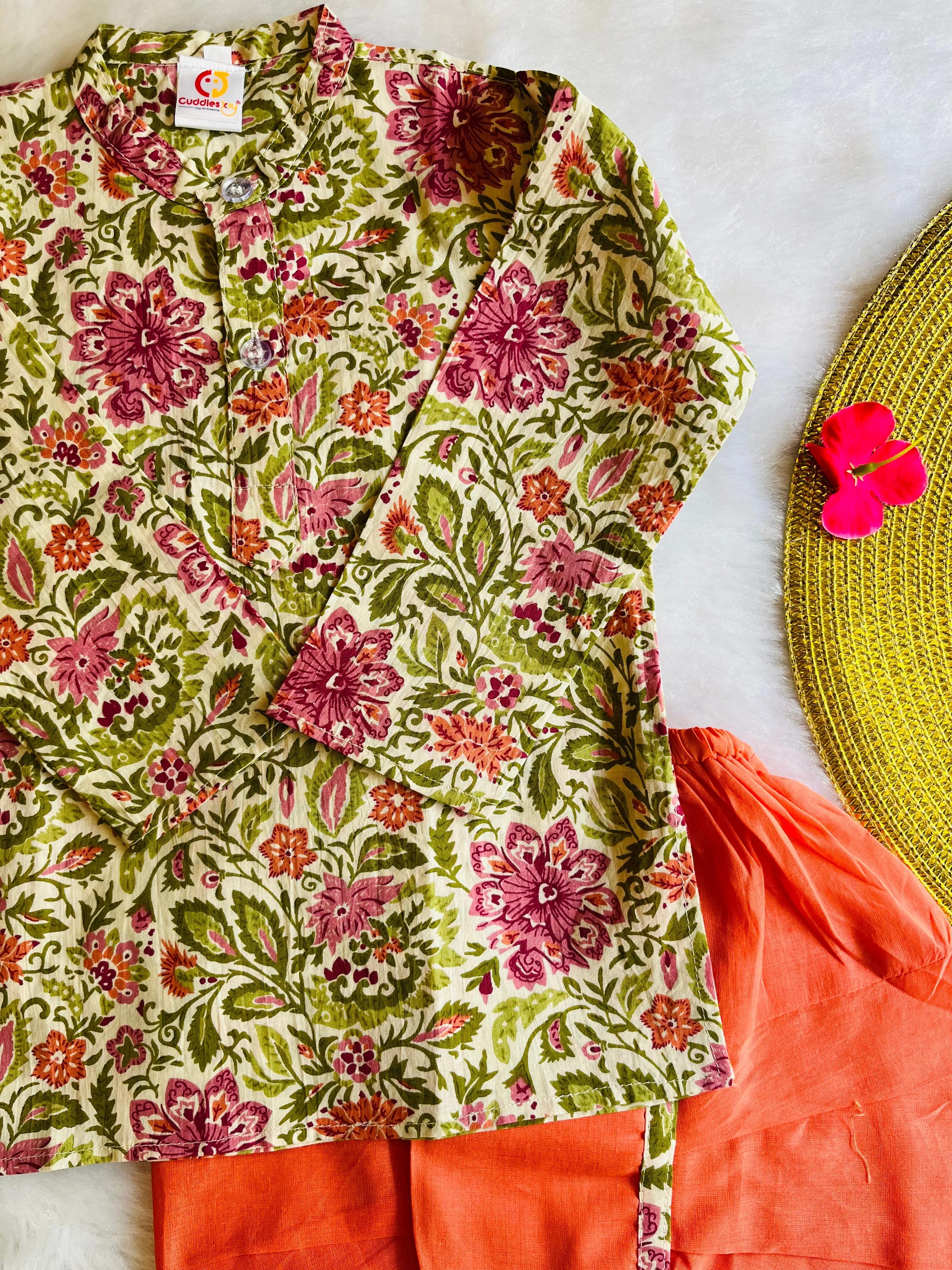 Glam Floral Kurta Dhoti