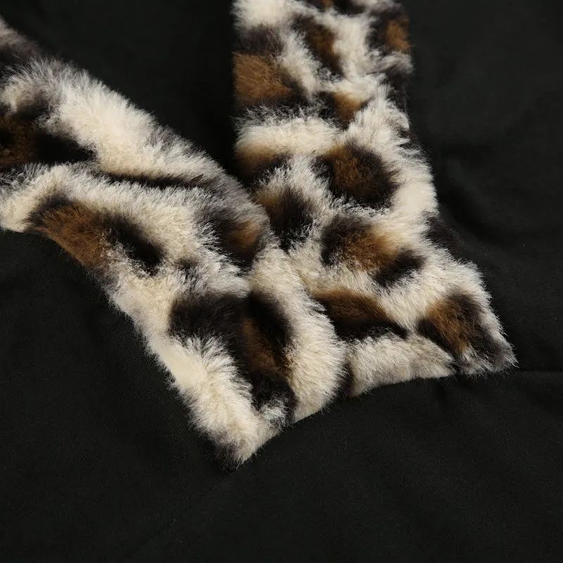 Haddie Leopard Trim Long Sleeve Top