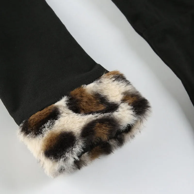 Haddie Leopard Trim Long Sleeve Top