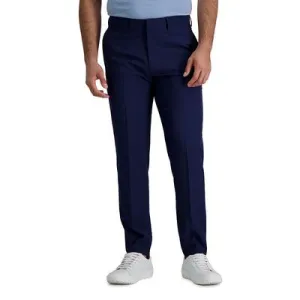 Haggar Mens Slim fit Dress Pants 38 / 32 Blue Solid Stretch