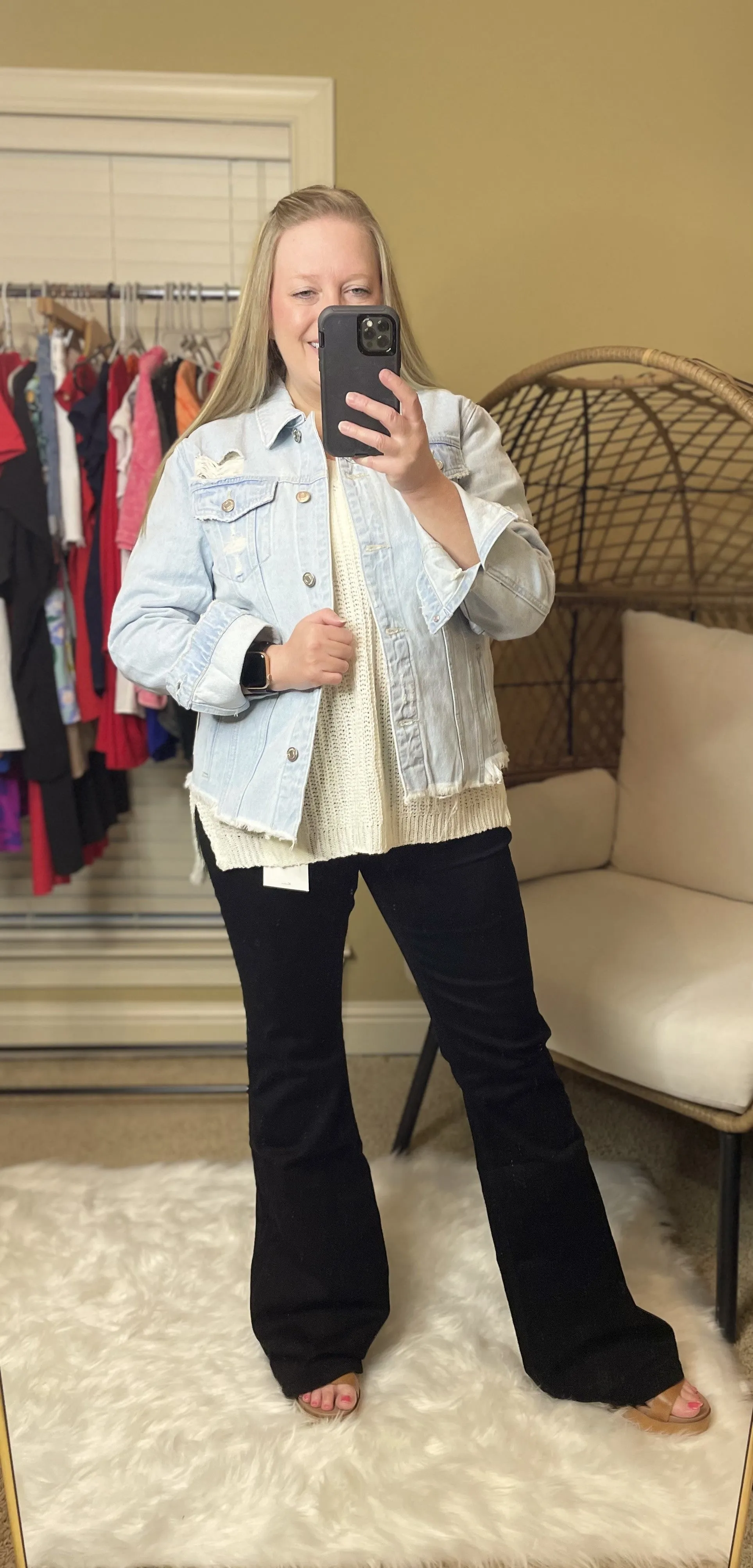 Kan Can Midrise Black Flare Jeans
