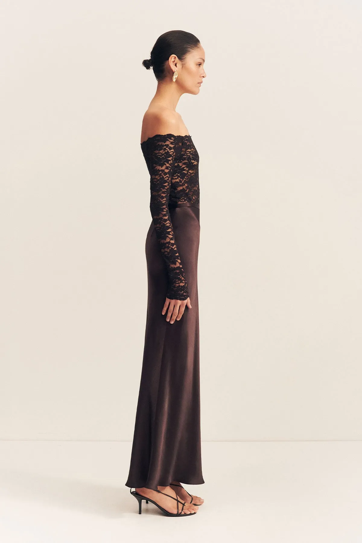 LA LUNE BIAS MAXI SKIRT - BLACK