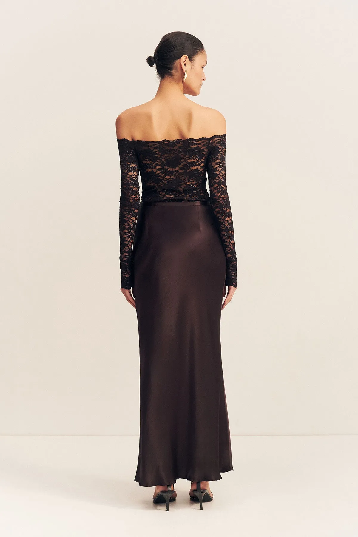 LA LUNE BIAS MAXI SKIRT - BLACK