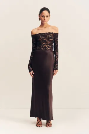 LA LUNE BIAS MAXI SKIRT - BLACK