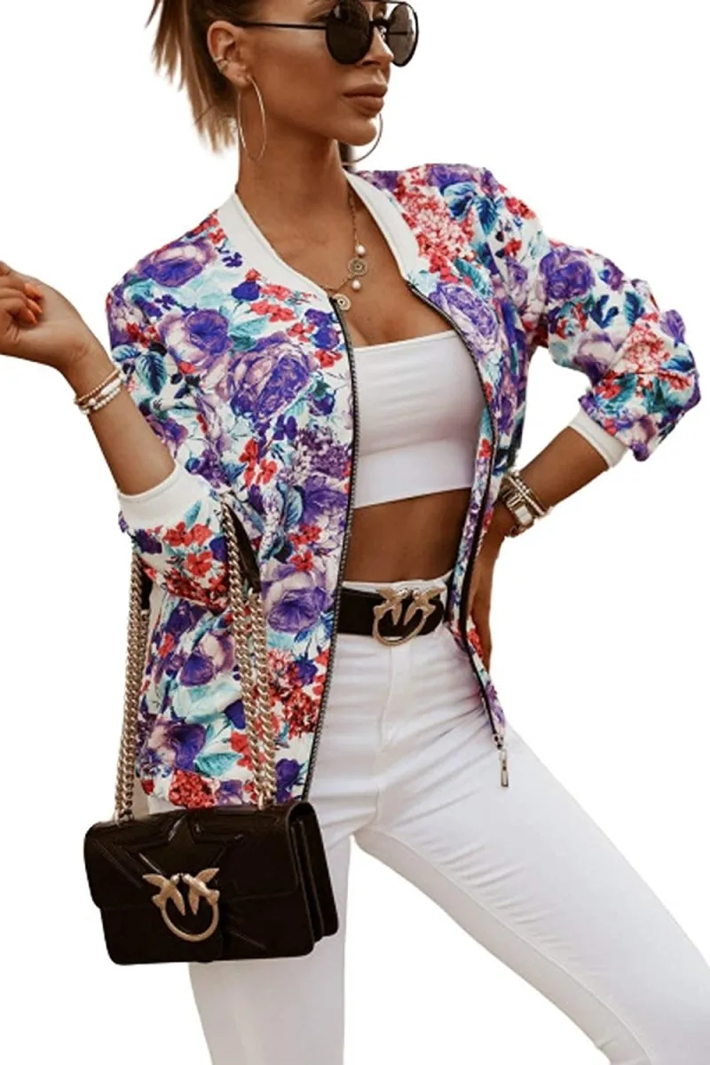 Lightweight Zip Up Stand Collar Bomber Jacket