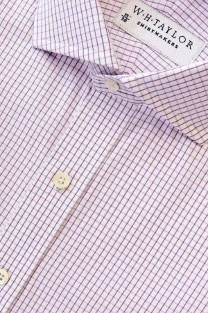 Lilac Graph Check Poplin Ladies Bespoke Shirt