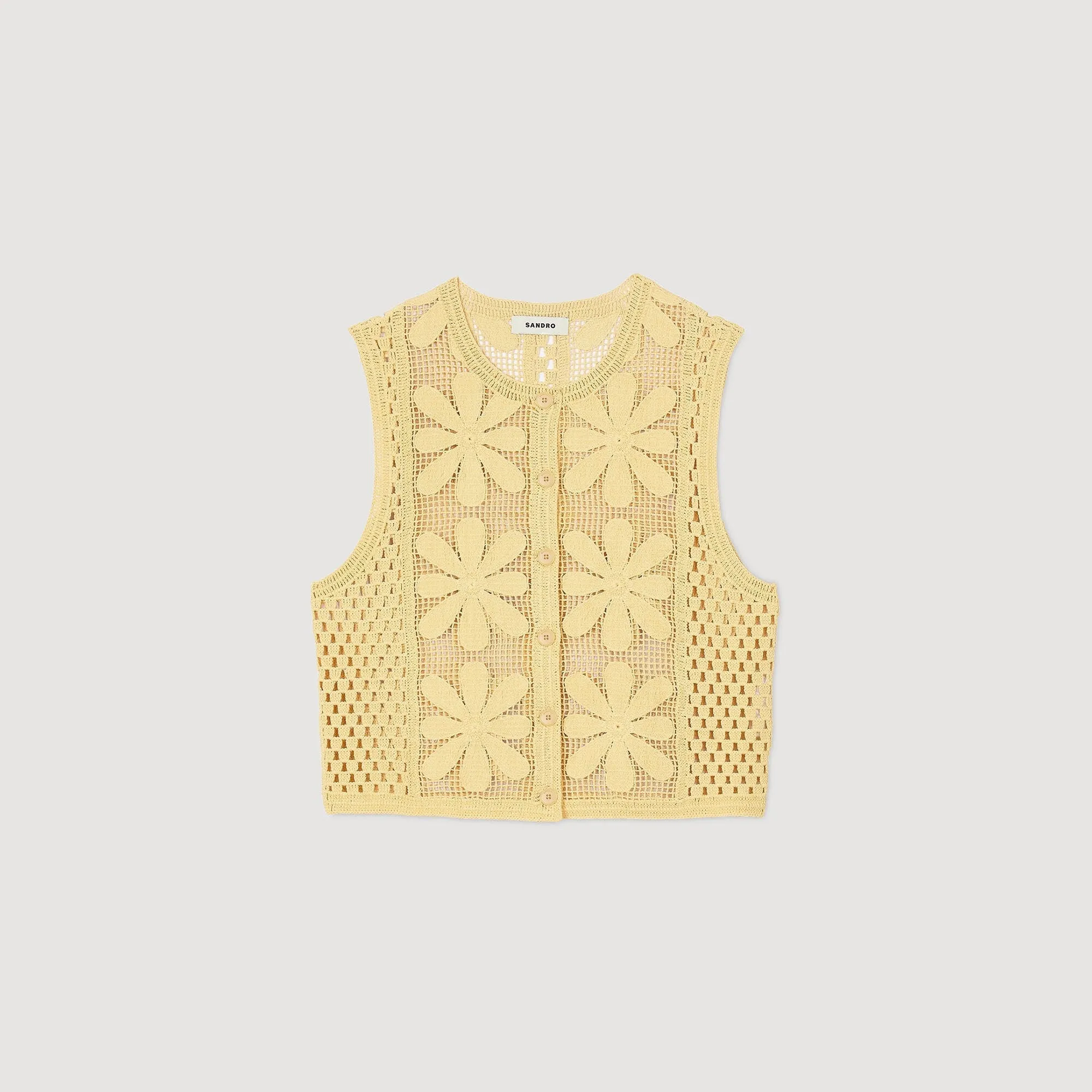 Loulou Crochet Cardigan Yellow