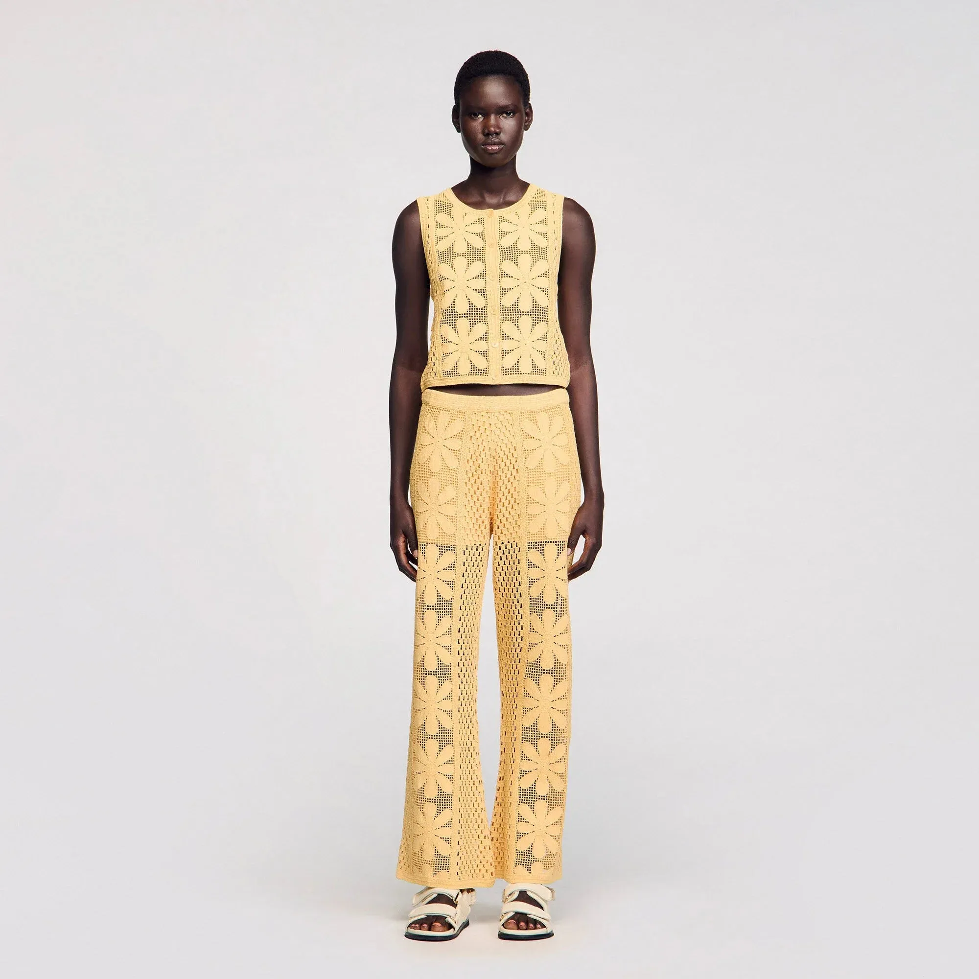 Loulou Crochet Cardigan Yellow