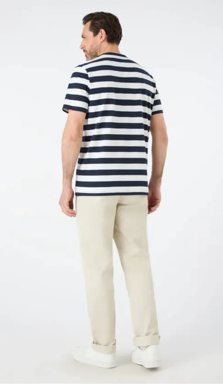 MEN'S CLASSIC STRIPED SHORT SLEEVE TEE - NAVY / WHITE