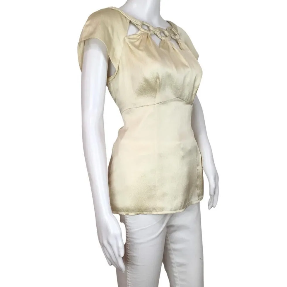 Nanette Lepore Woman Entangled Top Sz 8 Cream Color Casual