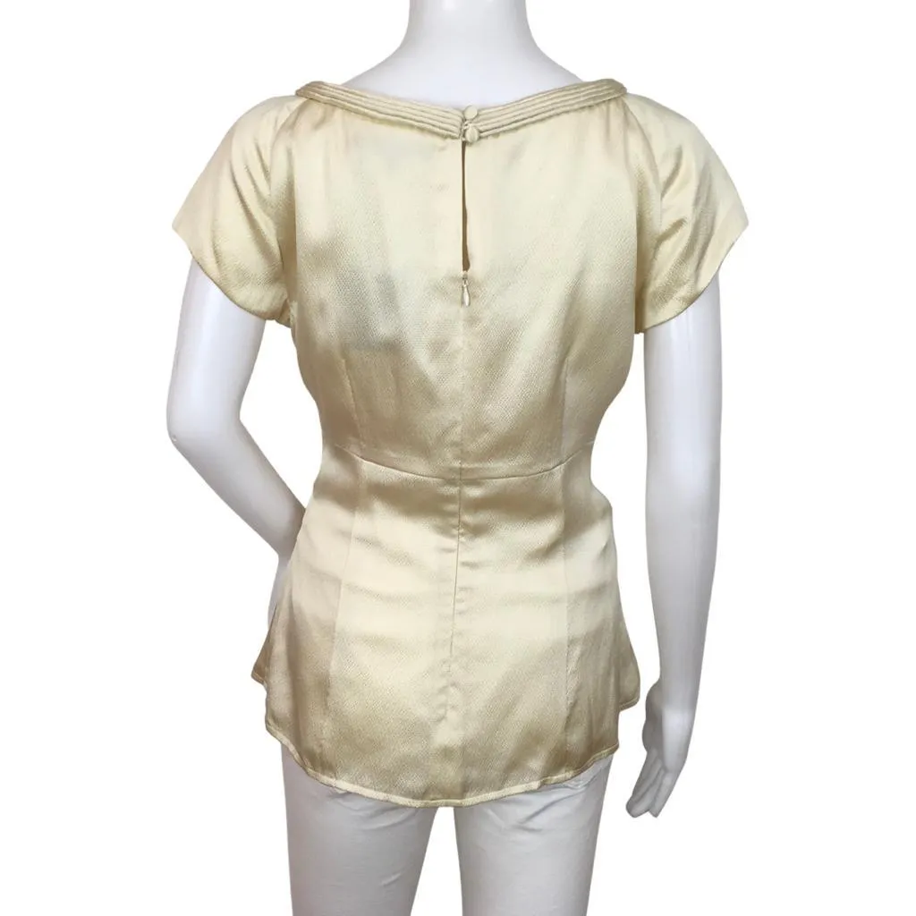 Nanette Lepore Woman Entangled Top Sz 8 Cream Color Casual