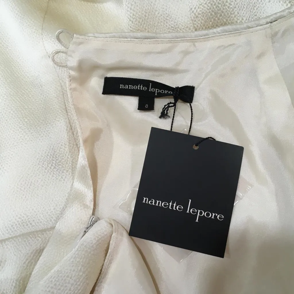 Nanette Lepore Woman Entangled Top Sz 8 Cream Color Casual