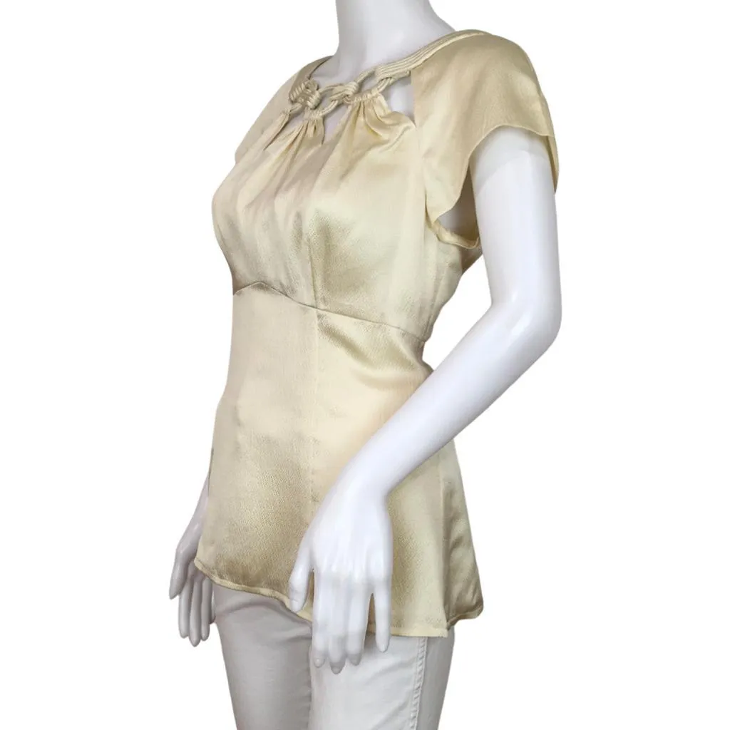 Nanette Lepore Woman Entangled Top Sz 8 Cream Color Casual