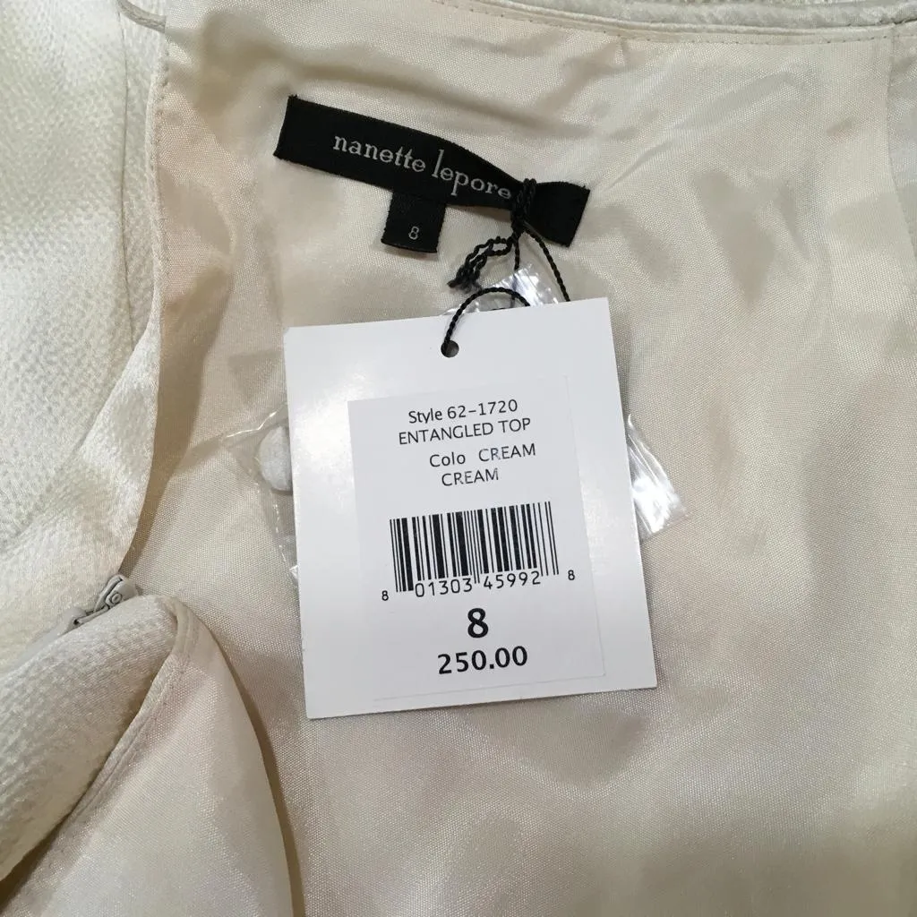 Nanette Lepore Woman Entangled Top Sz 8 Cream Color Casual