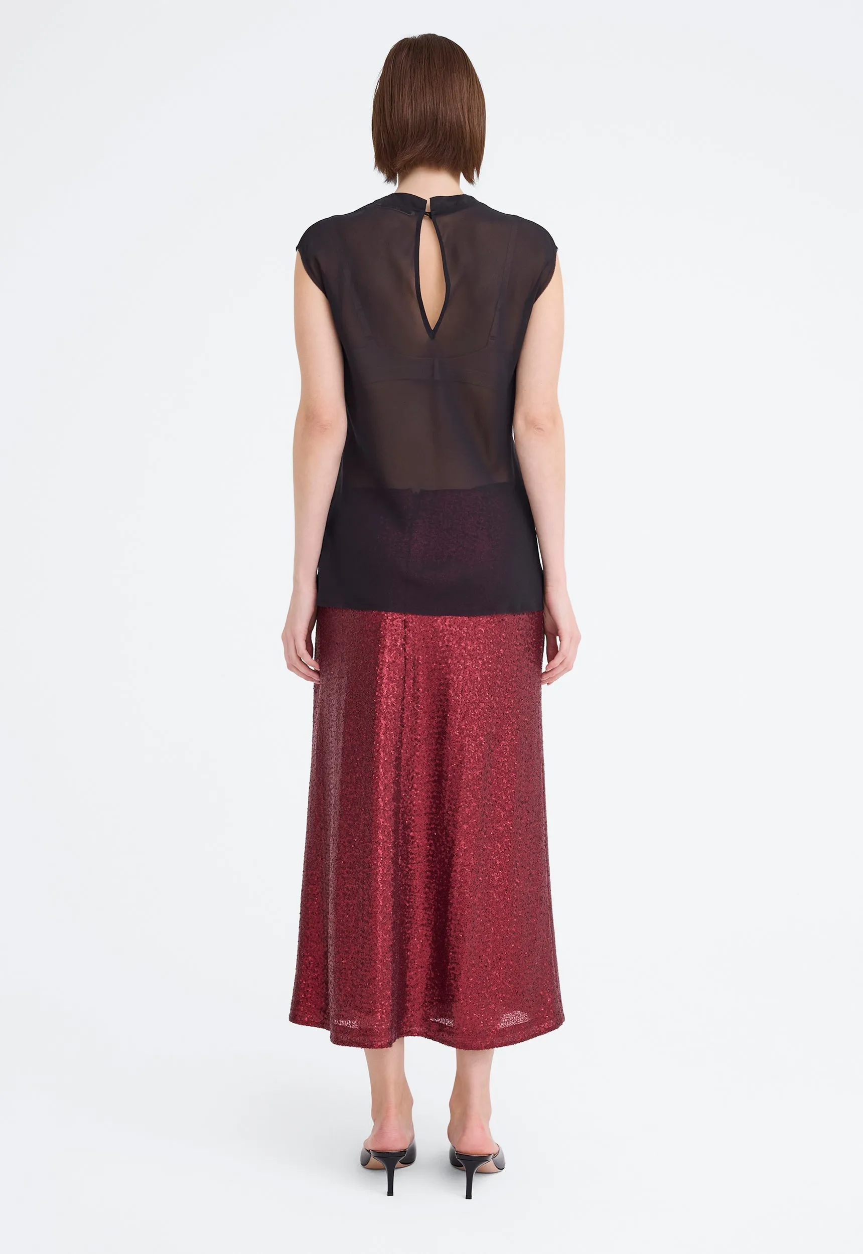 Orsa  Silk Top - Black