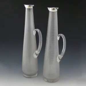 Pair of Striker Glass Decanters