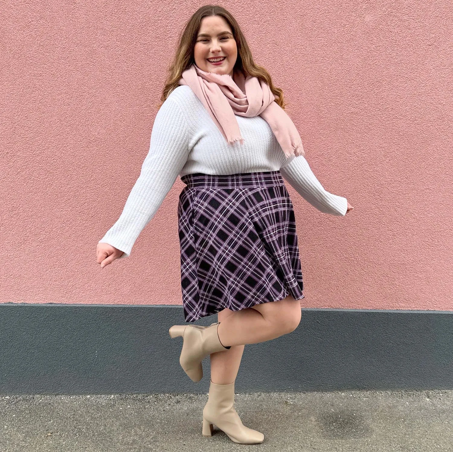 Plaid Mini-Flare Skirt - Moorland (V2)