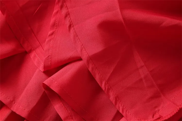 Red Knitted Tops Pleated Skirt Vintage Elegant Sets