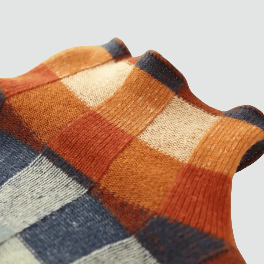 The Rosaline Loose Turtleneck Plaid Knitted Jumper