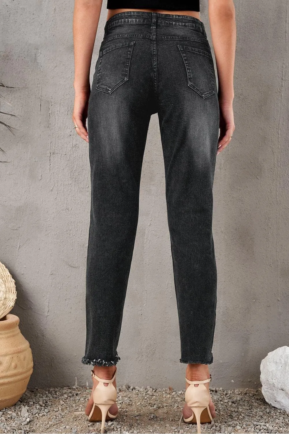 Tina Stylish Distressed Cropped Jeans