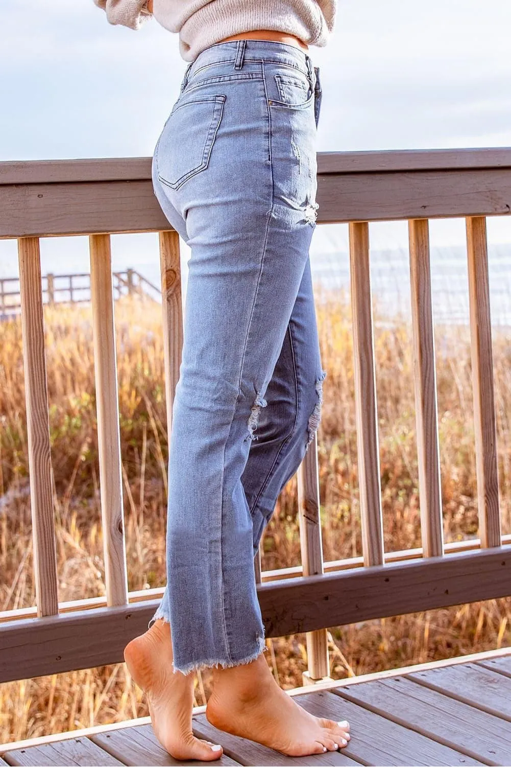 Tina Stylish Distressed Cropped Jeans