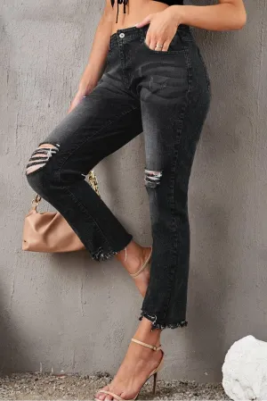 Tina Stylish Distressed Cropped Jeans