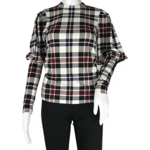 Veronica Beard Colorful Print Puffed Sleeve Jude Top