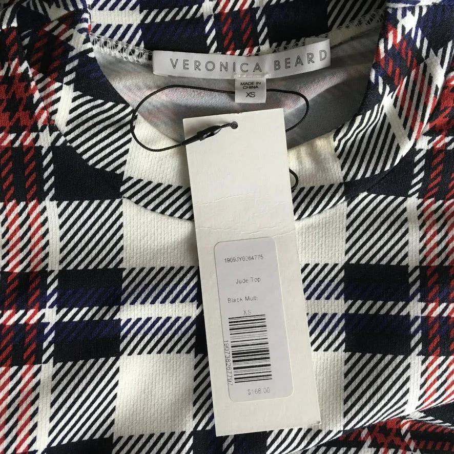 Veronica Beard Colorful Print Puffed Sleeve Jude Top
